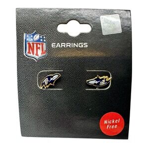 Baltimore Ravens Logo Stud Earrings (NFL Football Jewelry)‎